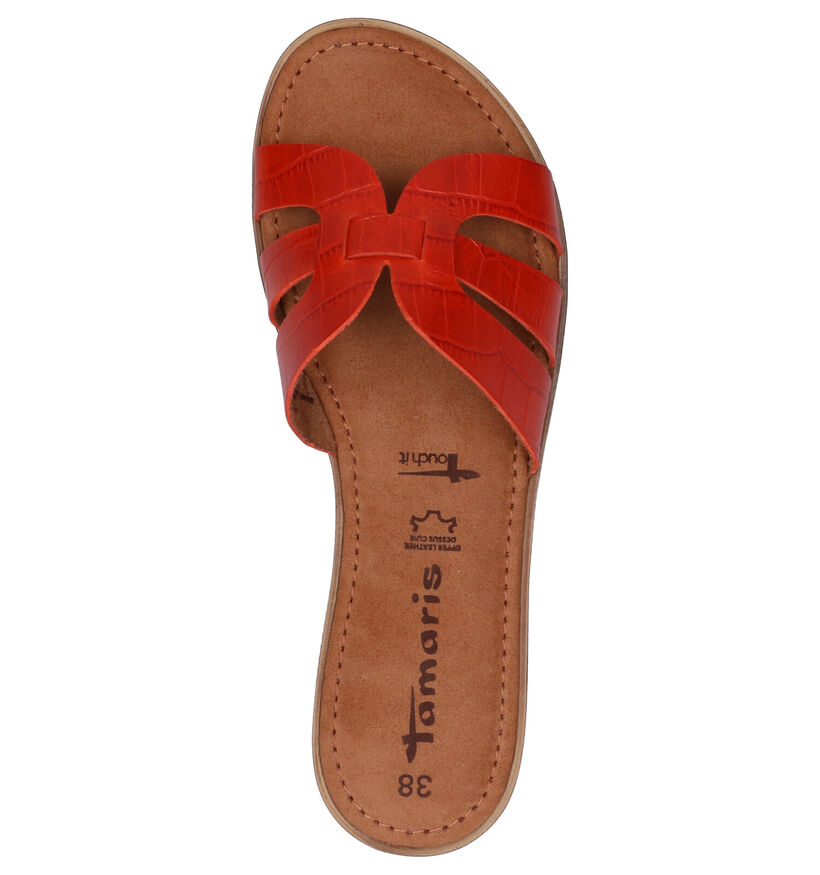 Tamaris Touch It Oranje Slippers in leer (270149)