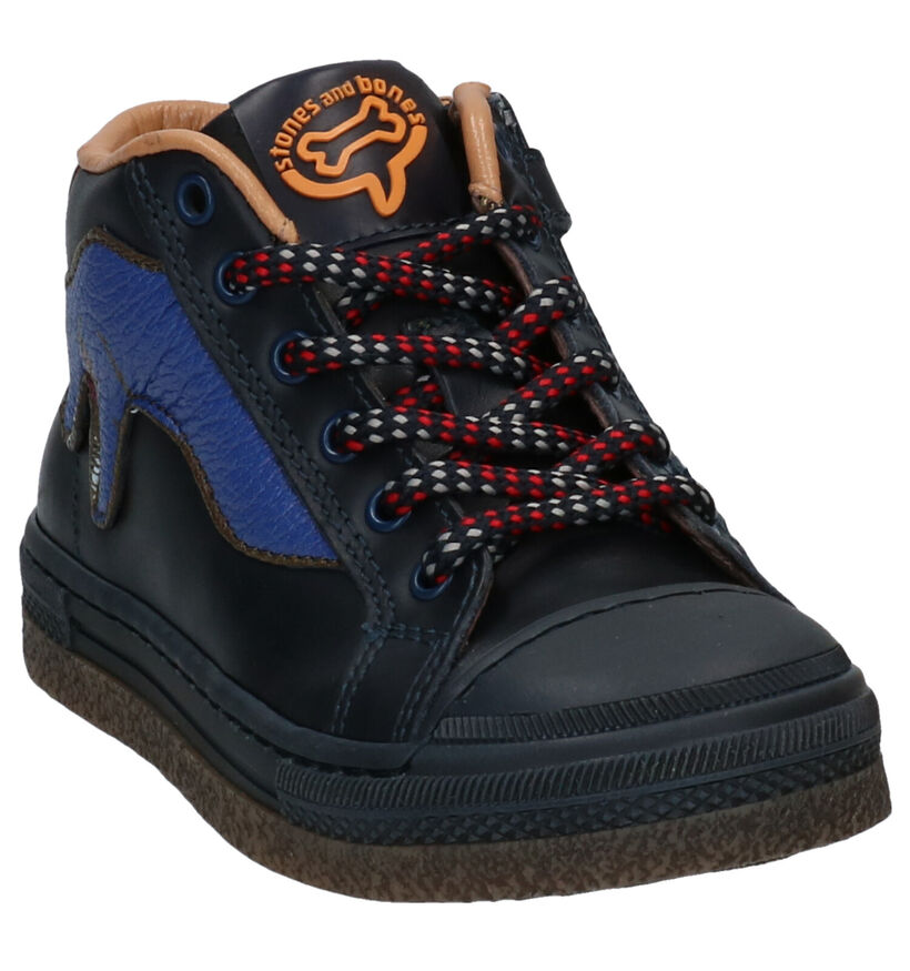 STONES and BONES Liset Chaussures Hautes en Bleu en cuir (295164)