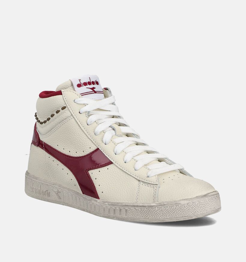 Diadora Game Studs Baskets montantes en Ecru/Bordeaux pour femmes (361392)