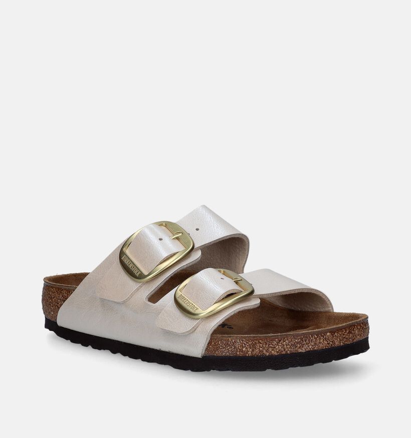 Birkenstock Arizona Big Buckle Birko Flor Nu-pieds en Écru pour femmes (337971)