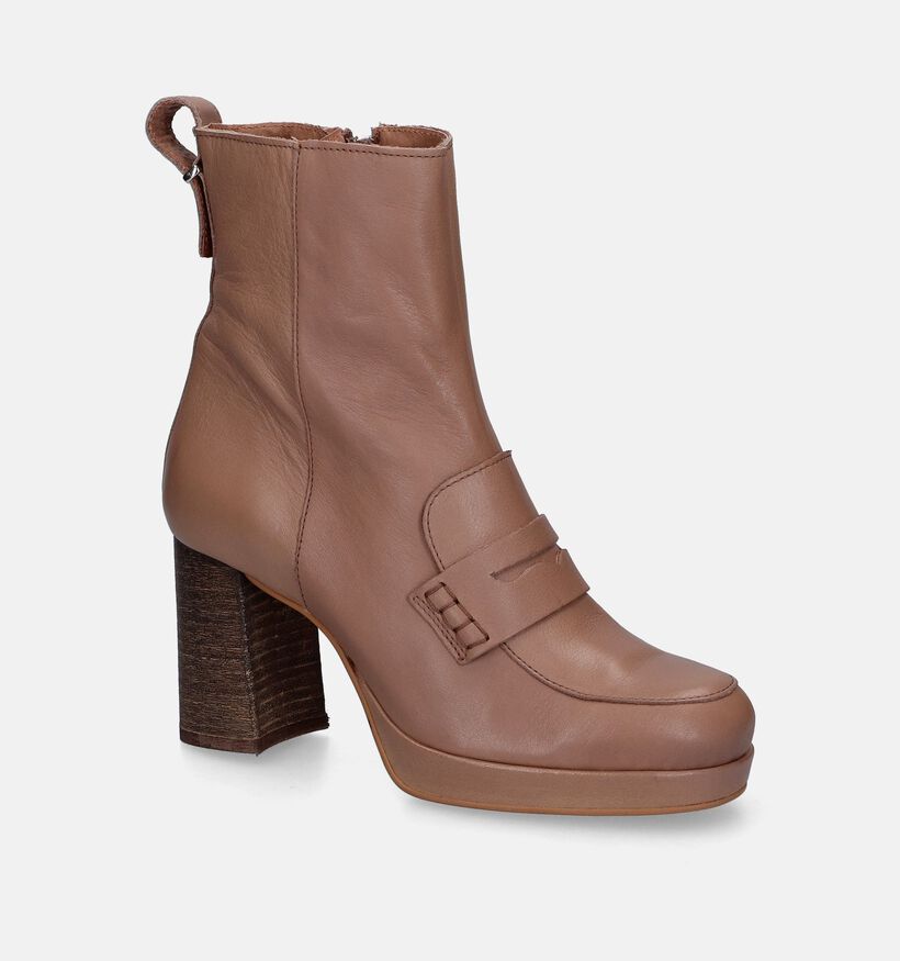 Tango Nadine Bottines à talons en camel pour femmes (318823) - pour semelles orthopédiques