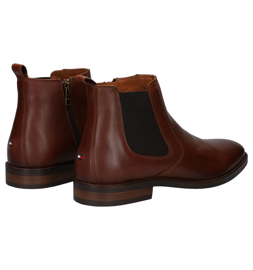 Tommy Hilfiger Essential Cognac Chelsea Boots in leer (279966)