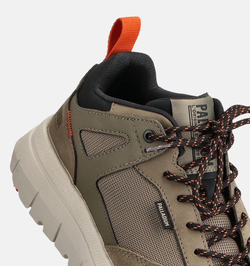 Palladium Pallaflex LO Mix Kaki veterschoenen voor heren (362103) - geschikt voor steunzolen