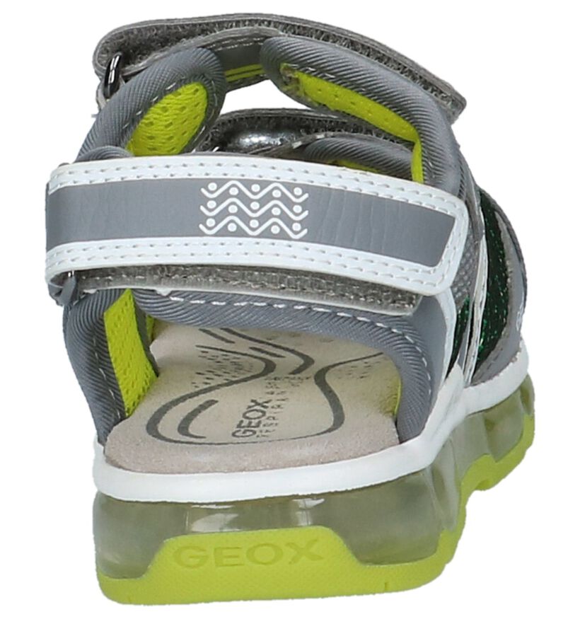 Geox Grijze Sportieve Sandalen met Lichtjes, , pdp