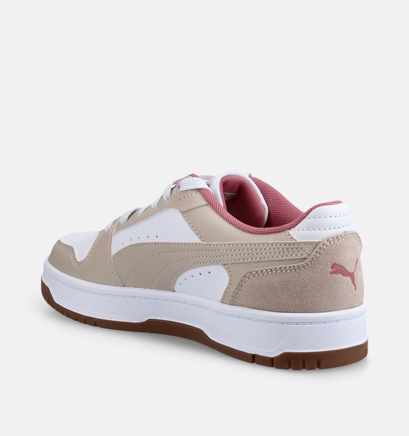 Puma Rebound Slam Winter Safari Beige/Witte Sneakers voor meisjes (375583) - geschikt voor steunzolen