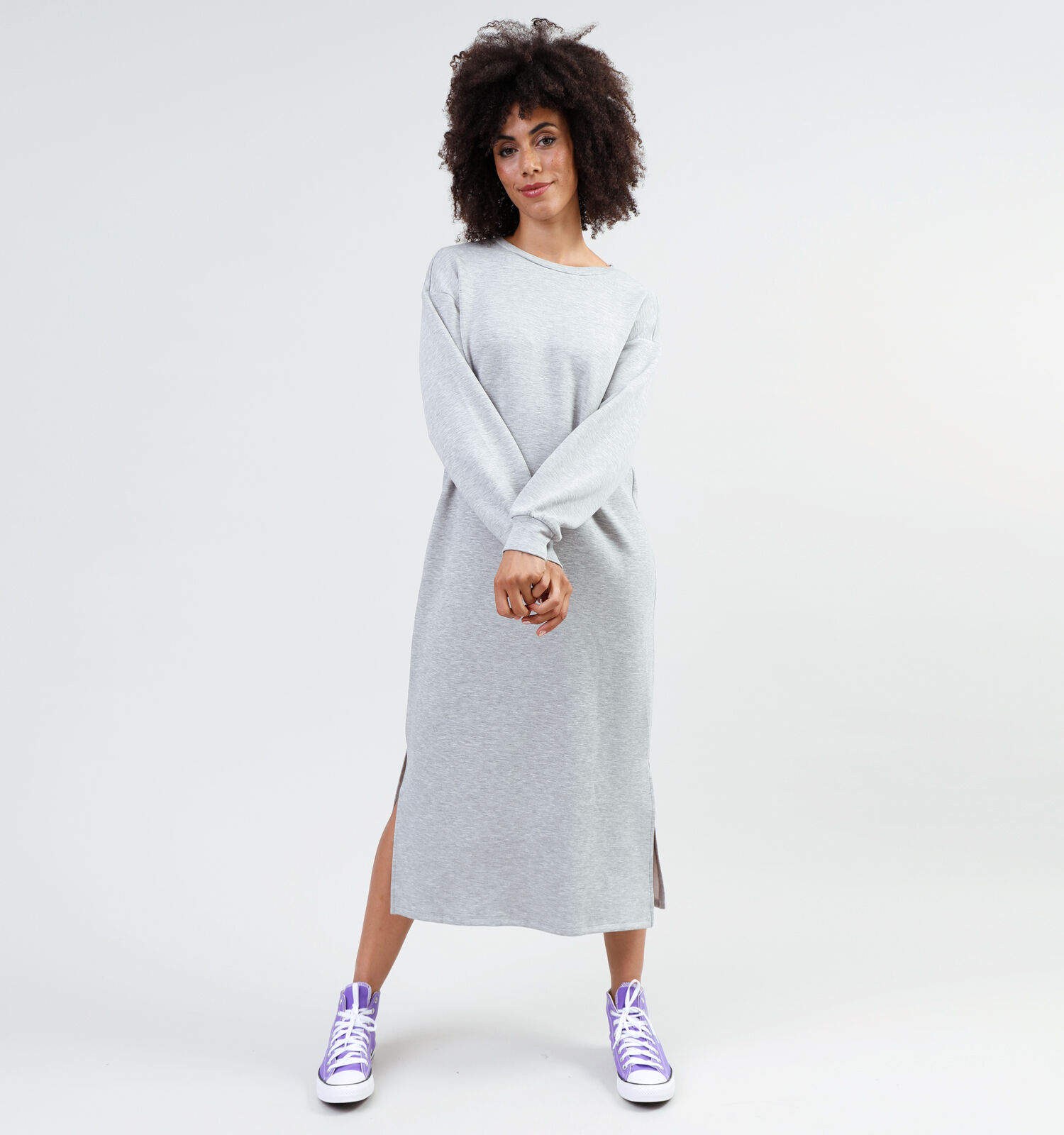 Vila Sif Grijze Midi jurk Dames Kleedjes Online op TORFS.BE