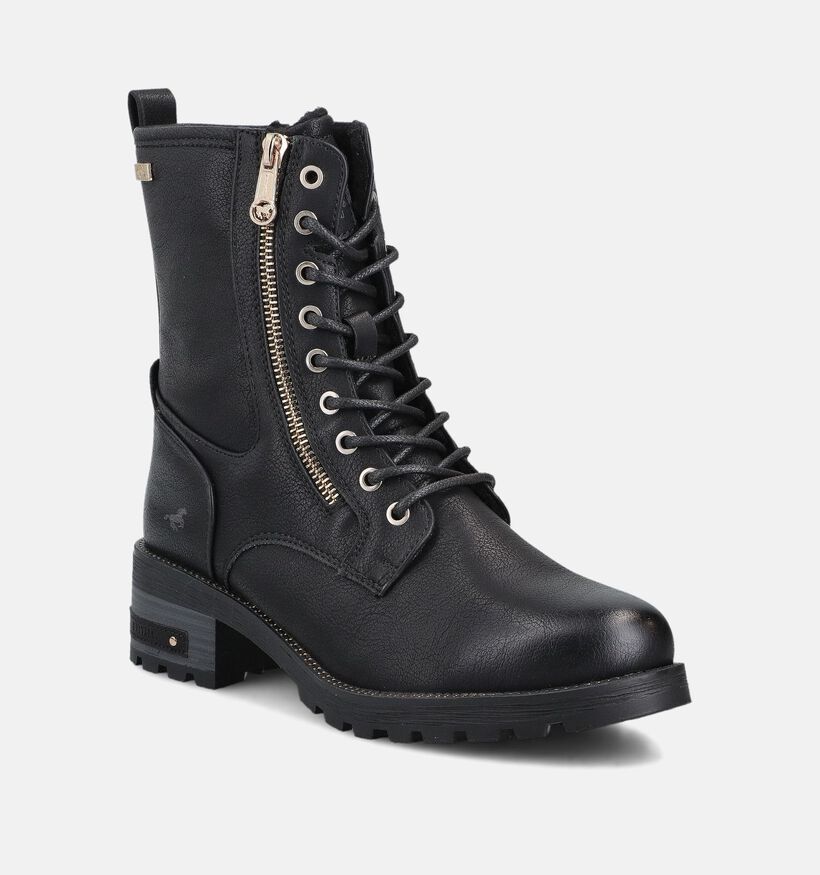 Mustang Zwarte Veterboots Mustang Zwarte Veterboots voor dames (363704)