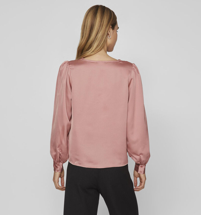 Vila Moni Zwarte Satijnen Blouse voor dames (338513)