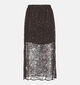 Pieces Louise Donkerbruine Midirok voor dames (374036)