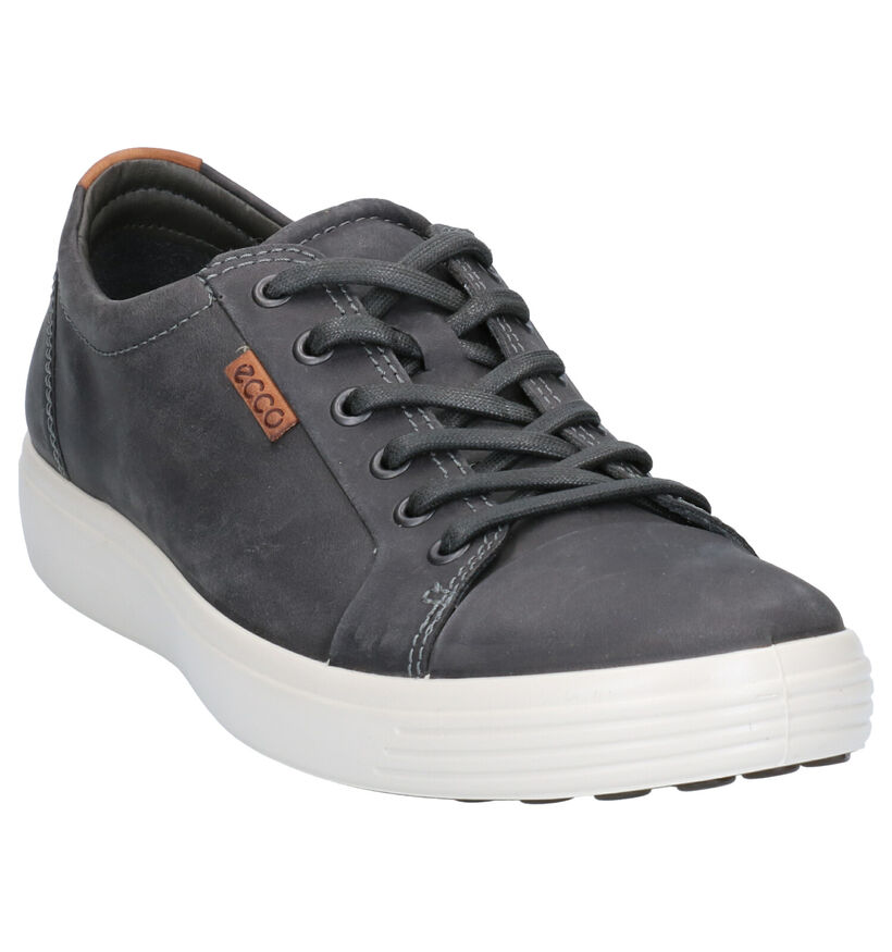 ECCO Soft 7 Grijze Veterschoenen in leer (287392)