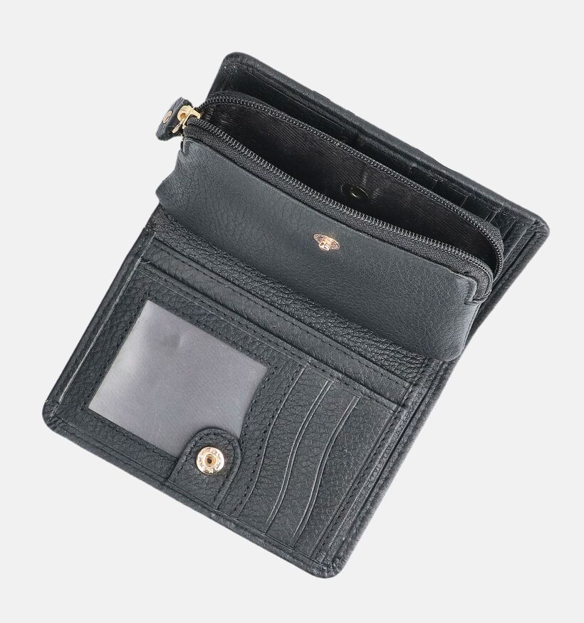 Crinkles Zwarte Portemonnee met Rits voor dames (381749)