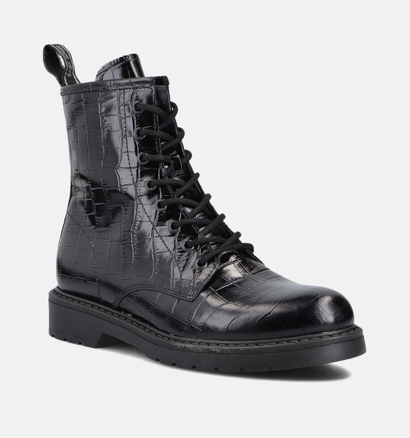 NeroGiardini Croco Zwarte Boots voor dames (361722) - geschikt voor steunzolen