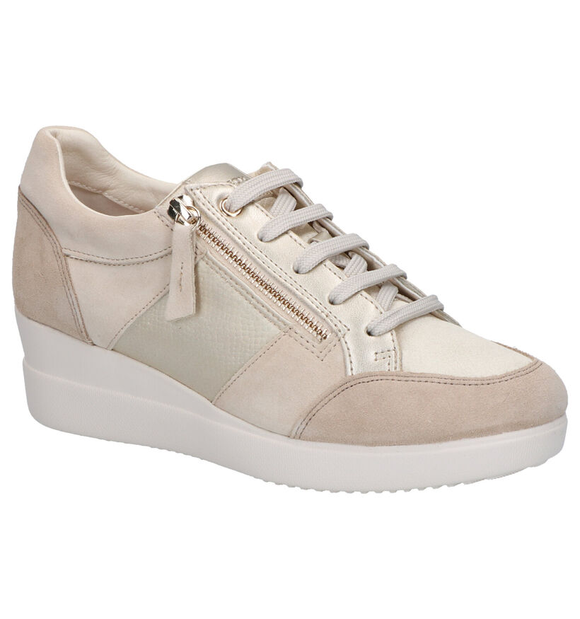 Geox Stardust Beige Veterschoenen in daim (266858)