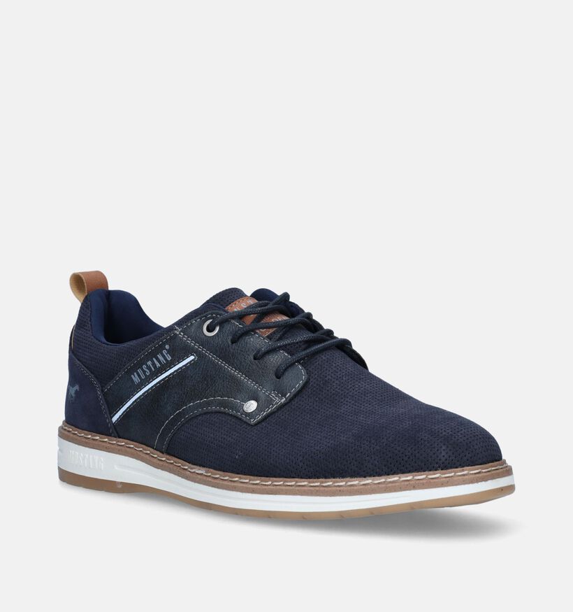 Mustang Chaussures à lacets en Bleu foncé pour hommes (338796)