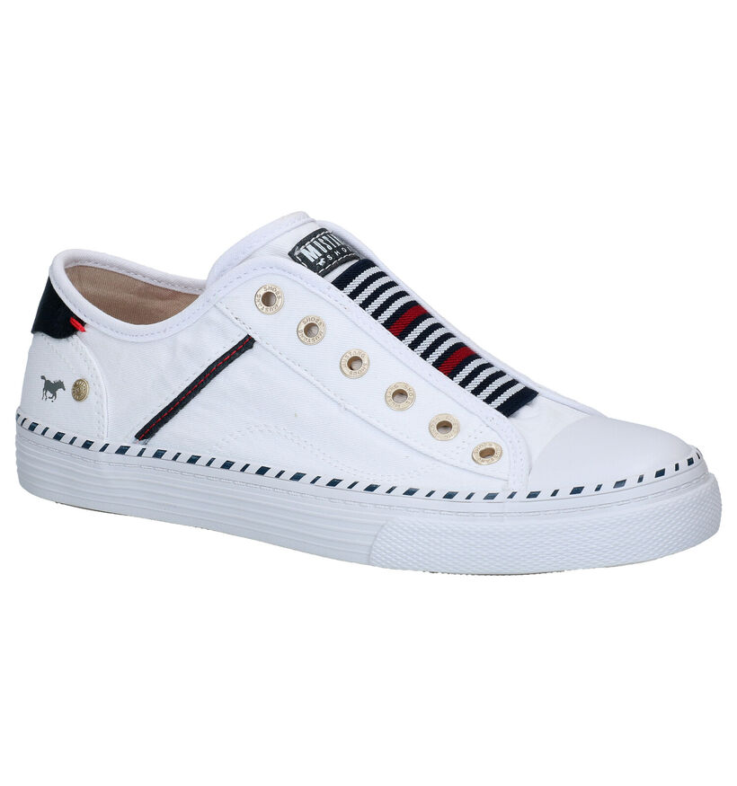 Mustang Witte Slip-on Sneakers in stof (285939)