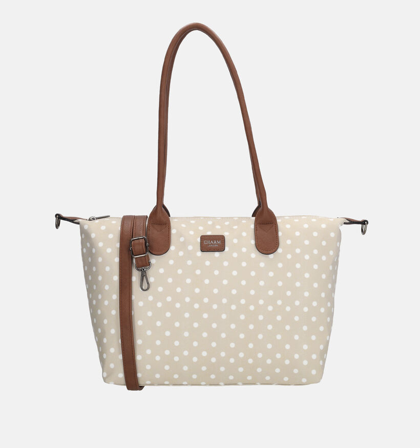 Charm London Buckingham Lichtbeige/Witte Shopper voor dames (374392)