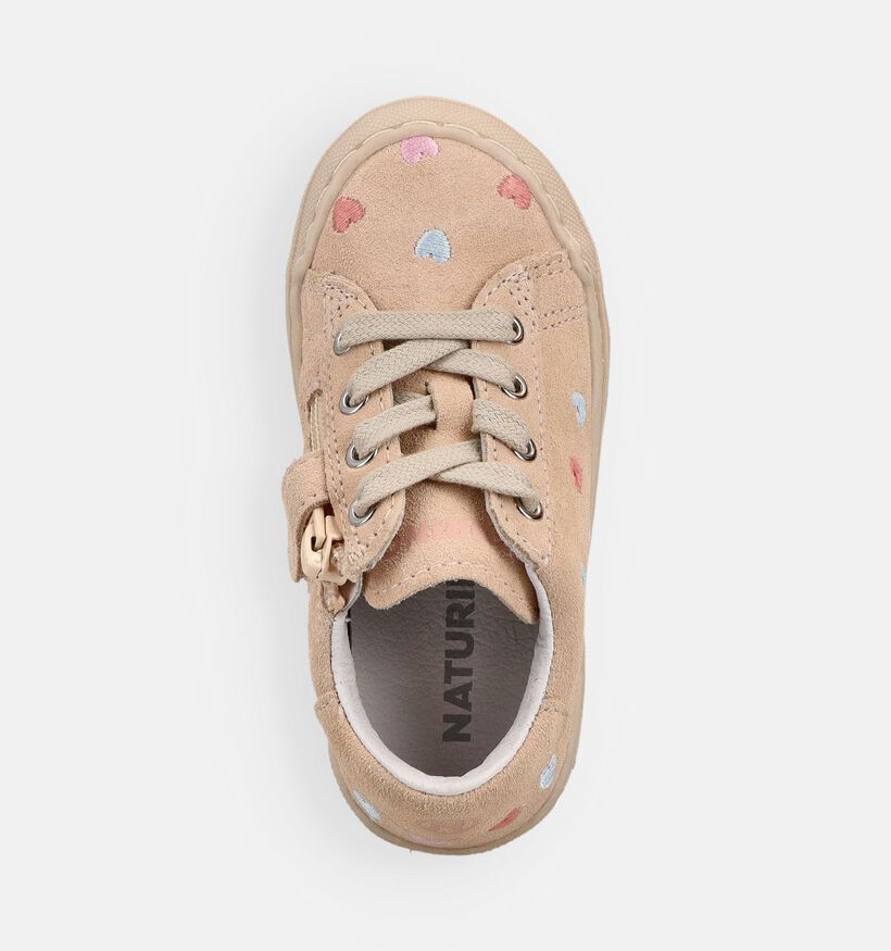 Naturino Heart Embroidery Baskets en Beige pour filles (371604) - pour semelles orthop&eacute;diques
