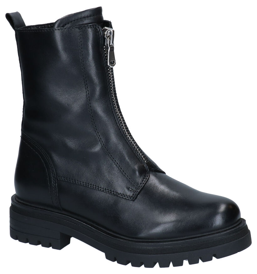 Poelman Bottines motardes en Noir en cuir (300325)