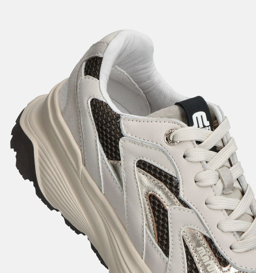 Maruti Dora Ecru/Zwarte Sneakers voor dames (360825) - geschikt voor steunzolen
