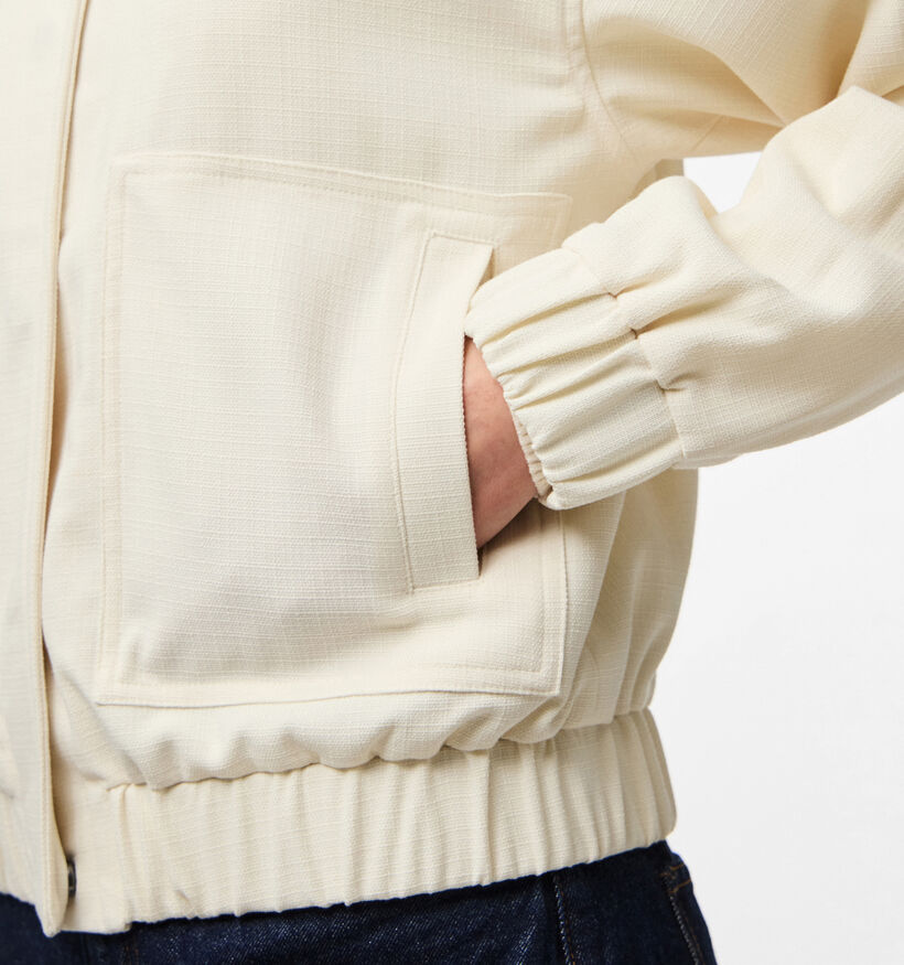 Pieces Annie Veste bomber en Écru pour femmes (351118)