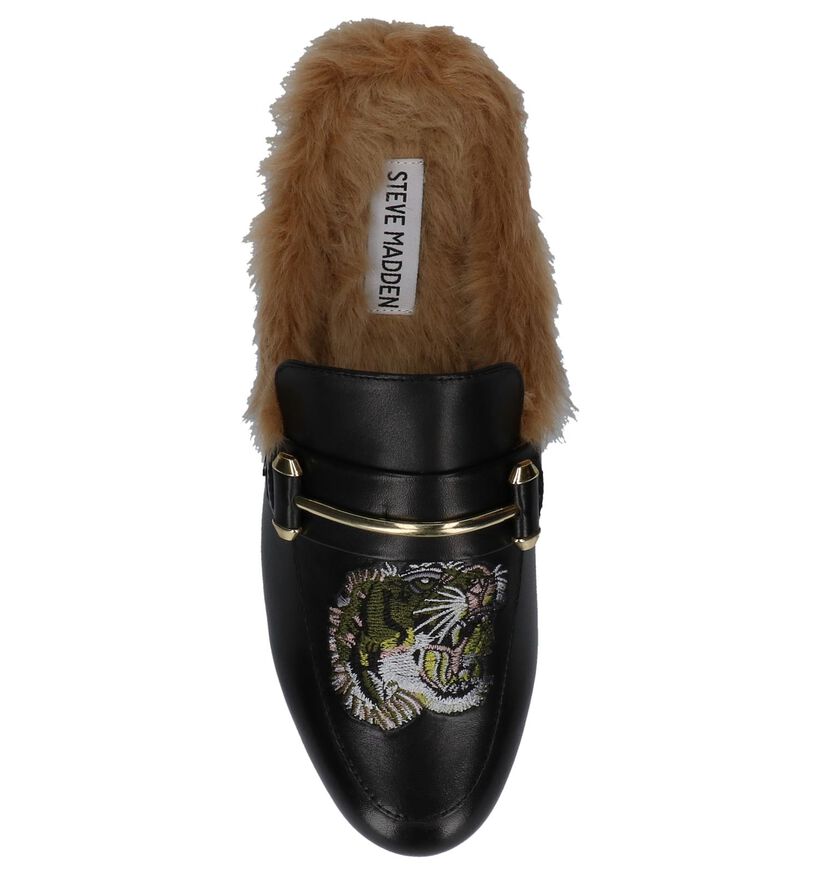Steve Madden King-P Zwarte Muiltjes in leer (216628)