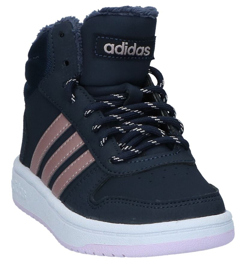 adidas Hoops 2.0 Baskets en Bleu en simili cuir (221800)