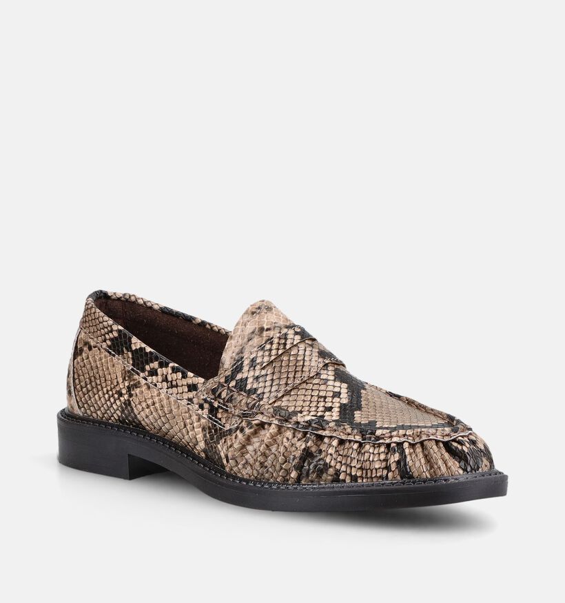 Laurent David Donkerbeige Loafers voor dames (380701)
