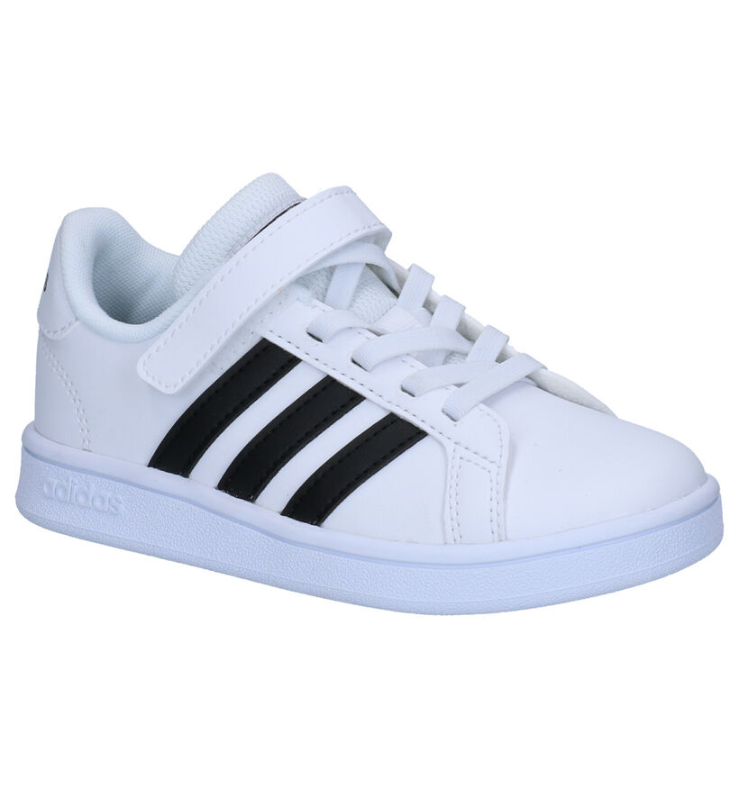 adidas Grand Court C Baskets en Blanc pour garçons (318923)