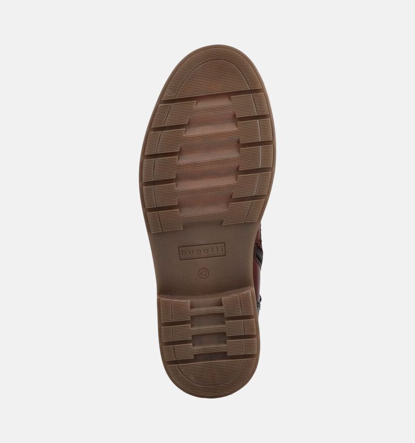 Bugatti Bruine Leren Boots met Veters en Rits voor heren (379849) - geschikt voor steunzolen