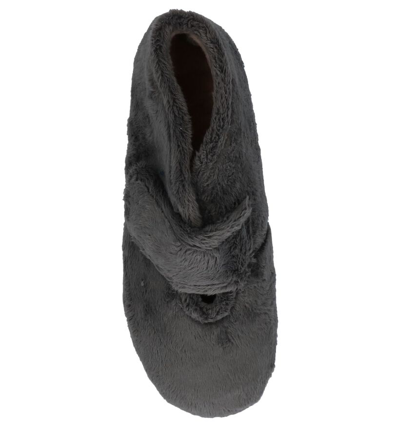 Via Limone Donker Grijze Pantoffels in faux fur (223821)