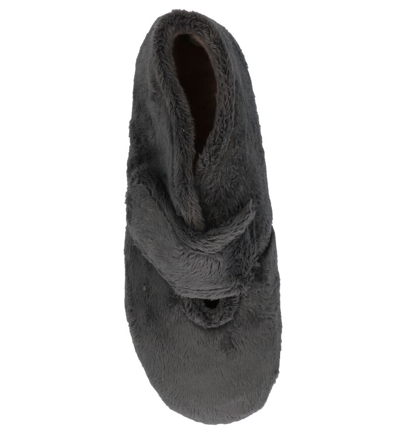 Via Limone Donker Grijze Pantoffels in faux fur (223821)