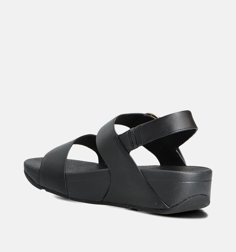 FitFlop Lulu Resin-Buckle Sandales compensées en Noir pour femmes (353669)