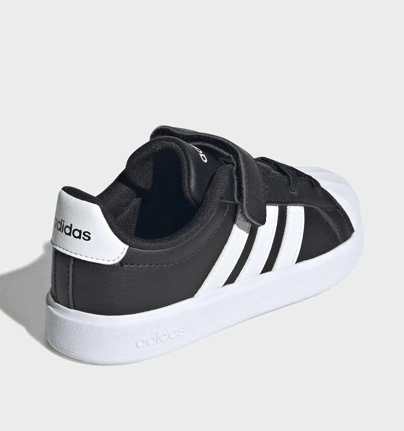 adidas Streettalk Zwarte Sneakers voor jongens, meisjes (375377) - geschikt voor steunzolen