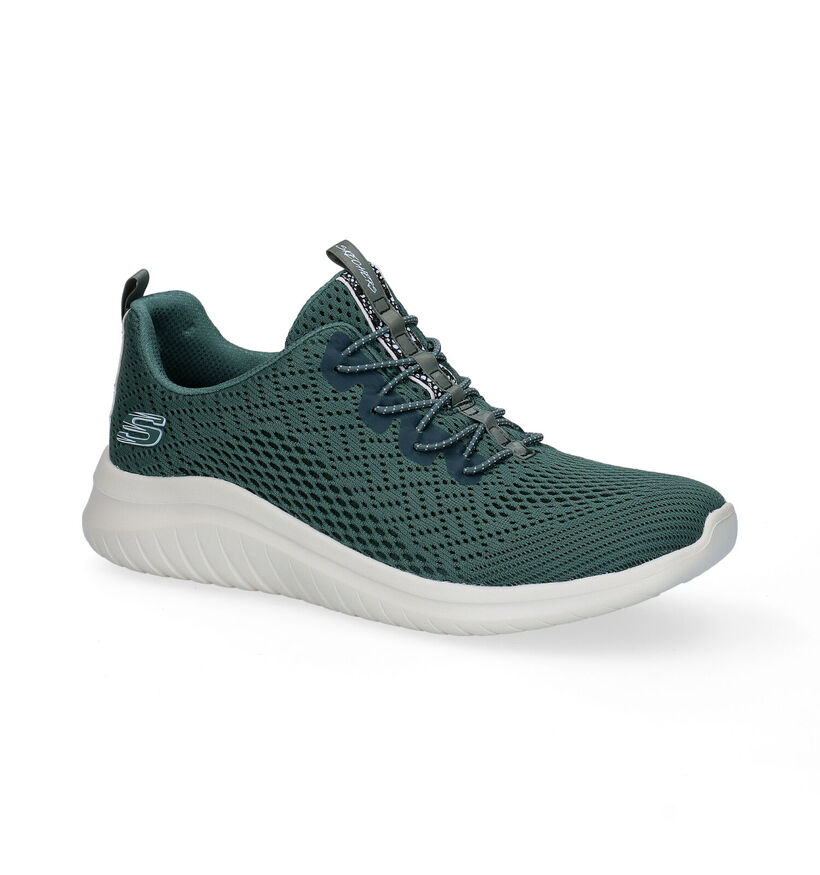 Skechers Ultra Flex Baskets en Vert Kaki en textile (295598)