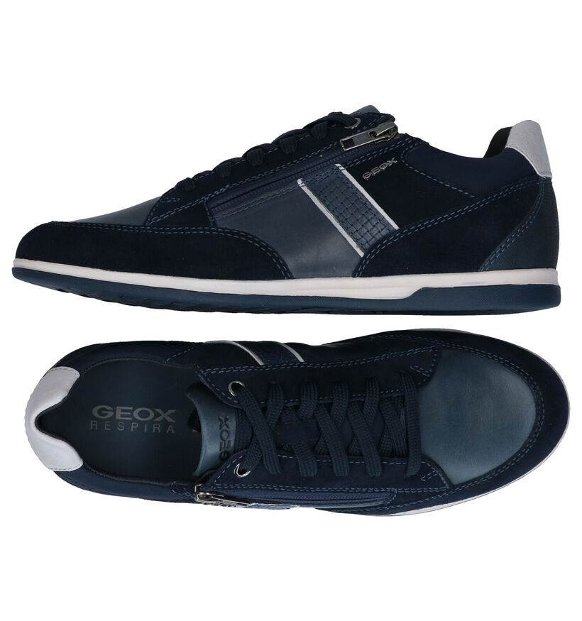 Geox Renan Chaussures à lacets en Bleu en cuir (285533)