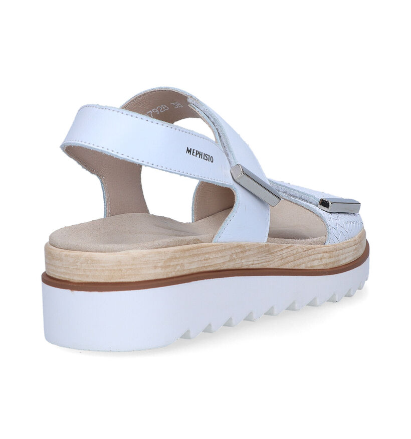 Mephisto Dominica Sandales avec talon compensé en Blanc pour femmes (354278)