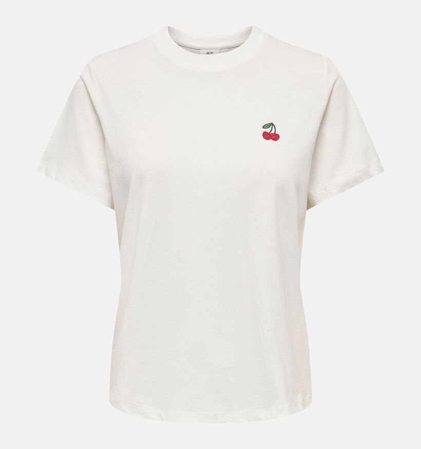 JDY Pisa Cherry Witte T-shirt voor dames (374856)
