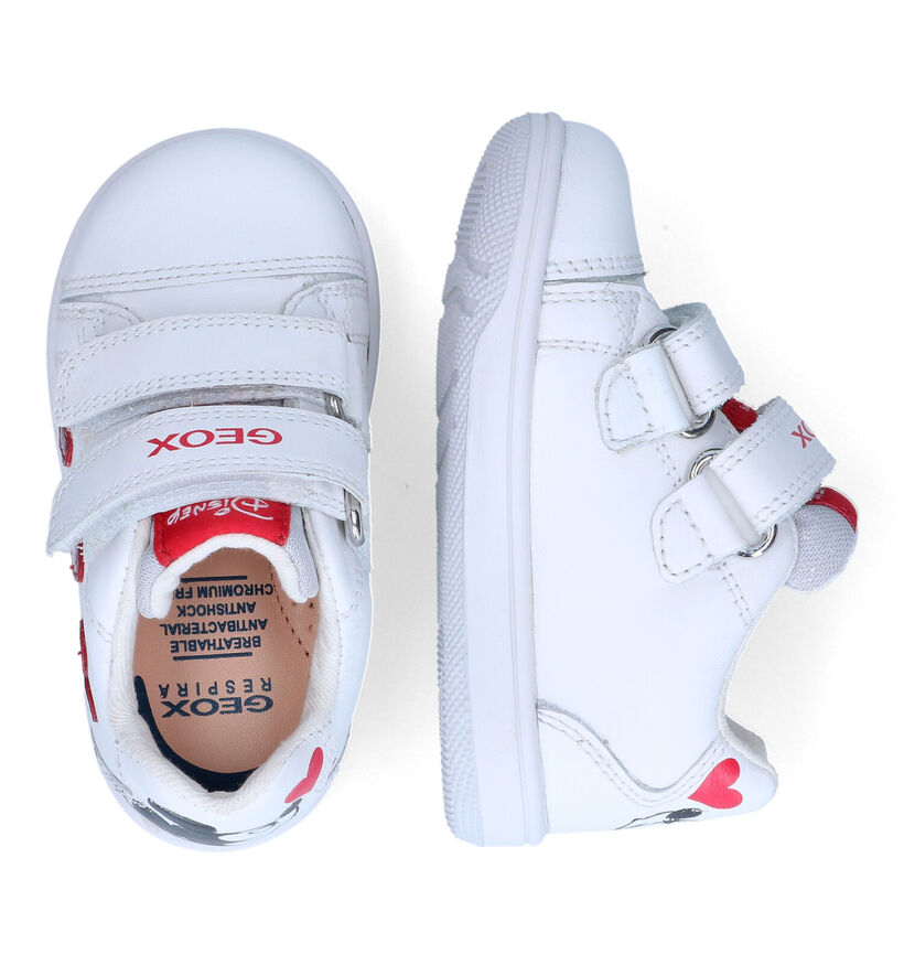 Geox Mickey & Minnie Chaussures à velcro en Blanc en cuir (310988)