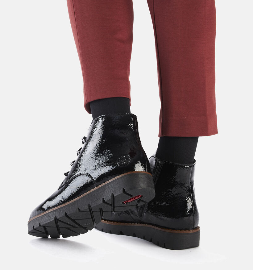 Rieker Bottines à lacets en Noir pour femmes (347417) - pour semelles orthopédiques