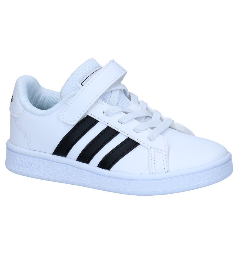 adidas Grand Court C Witte Sneakers voor jongens (318923)