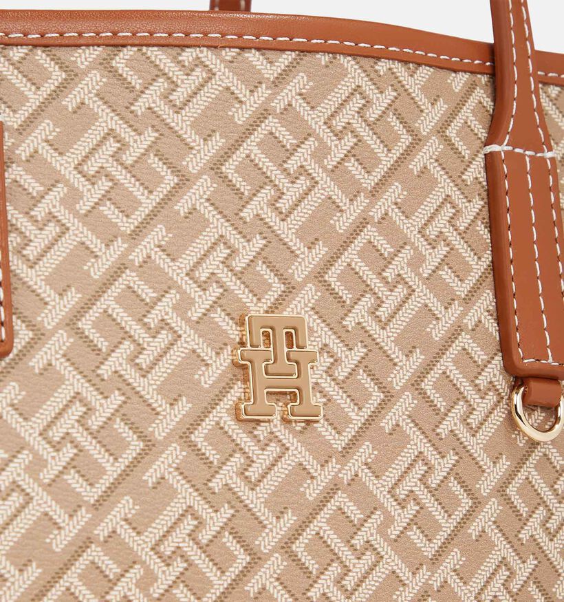Tommy Hilfiger Monoplay Leather Mini Tote Beige Shopper voor dames (352876)