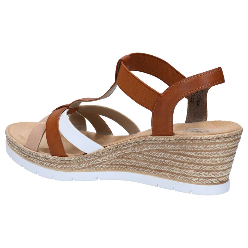 Rieker Cognac Sandalen met sleehak voor dames (339120)