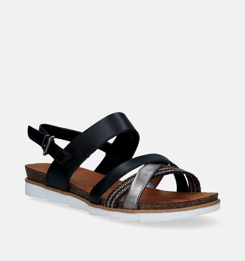 Marco Tozzi Zwarte Sandalen Met Sleehak voor dames (338353)