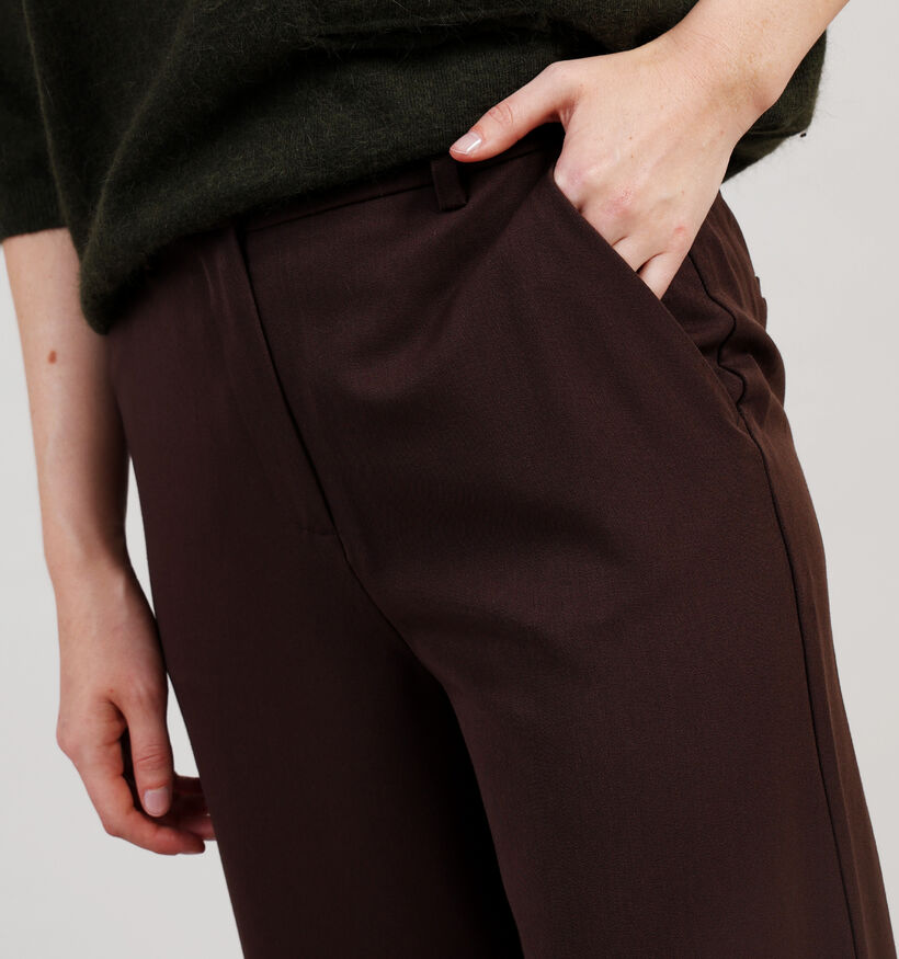 Pieces Kamil Bruine High waist geklede Broek L30 voor dames (362266)