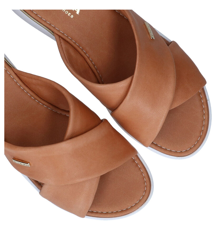 Scapa Cognac Slippers in leer (291356)