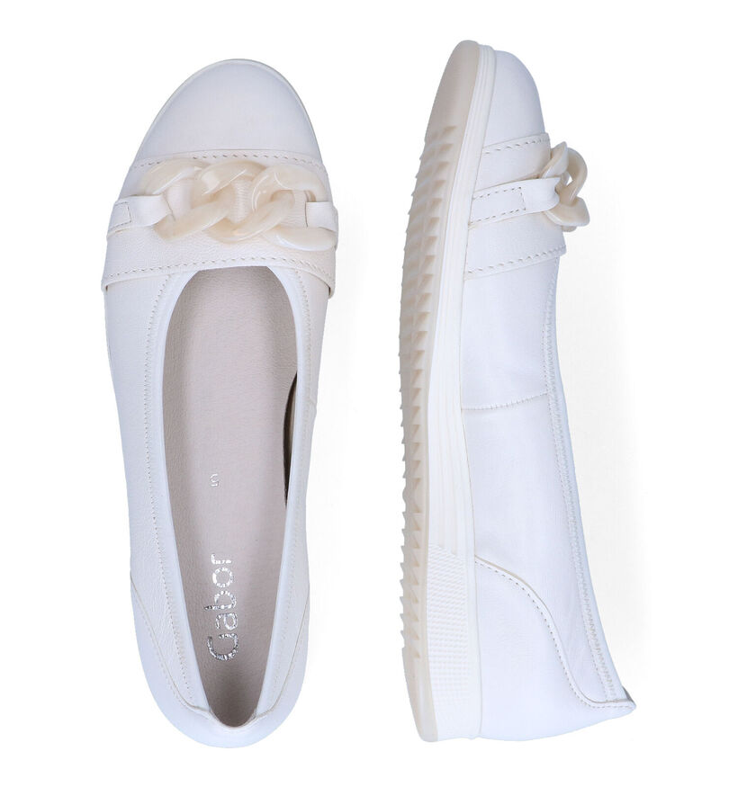 Gabor Ballerines en Blanc en cuir (308421)