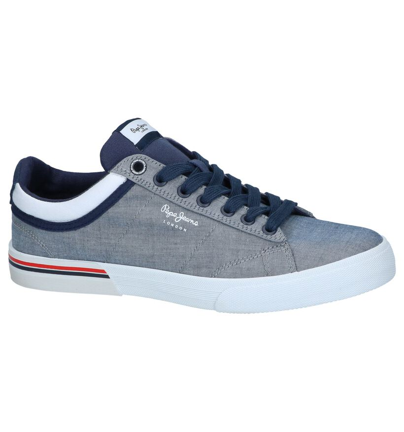 Lichtblauwe Lage Sneakers Pepe Jeans North Court Chambray, , pdp