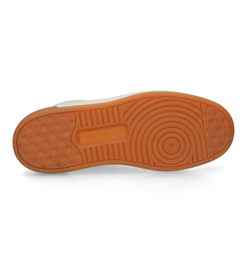 Calvin Klein Cupsole Mid Witte Sneakers in daim (318621)
