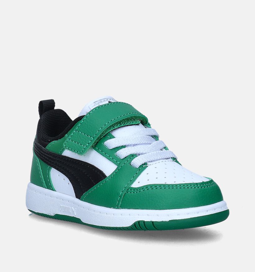 Puma Rebound V6 Lo Groene Sneakers voor meisjes, jongens (350372)