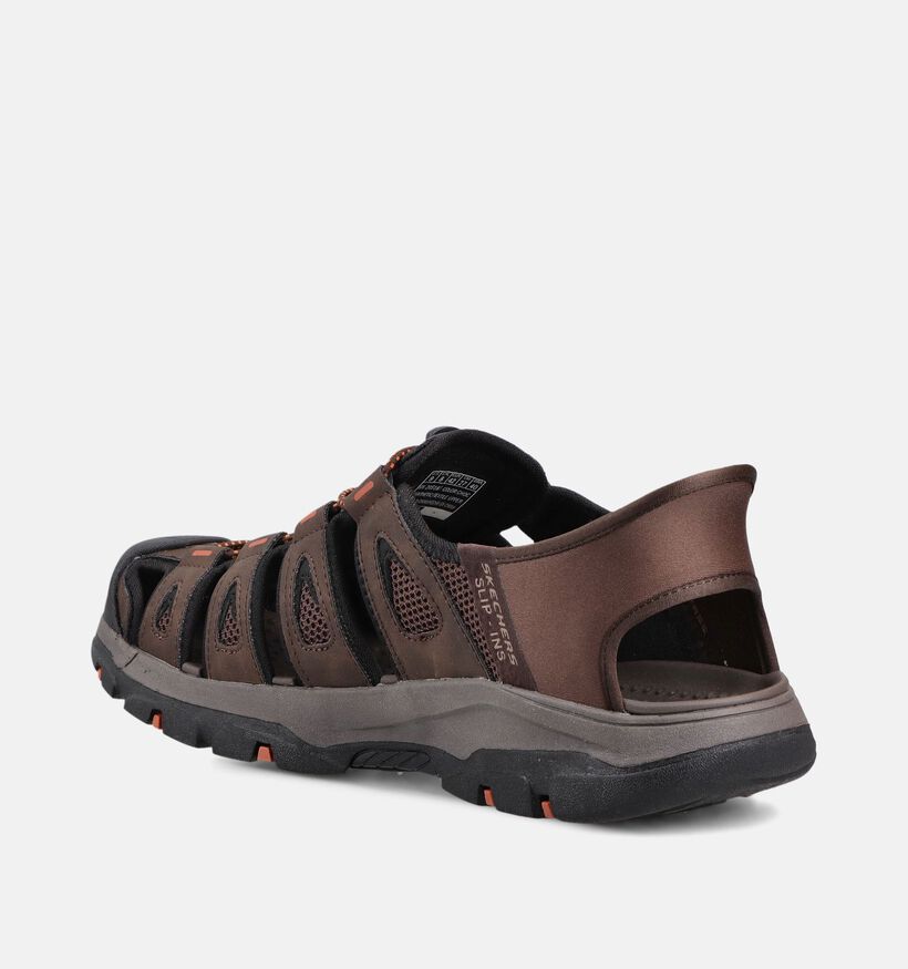 Skechers Tresmen Norvick Sandales en Brun fonc&eacute; pour hommes (371030)